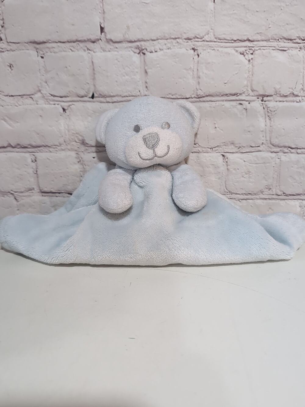 LITTLE BEGINNINGS BLUE Plush Embossed ABC BEAR SECURITY BLANKET LOVEY 65815